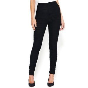 Bebe Shirred Mesh High Waist Leggings